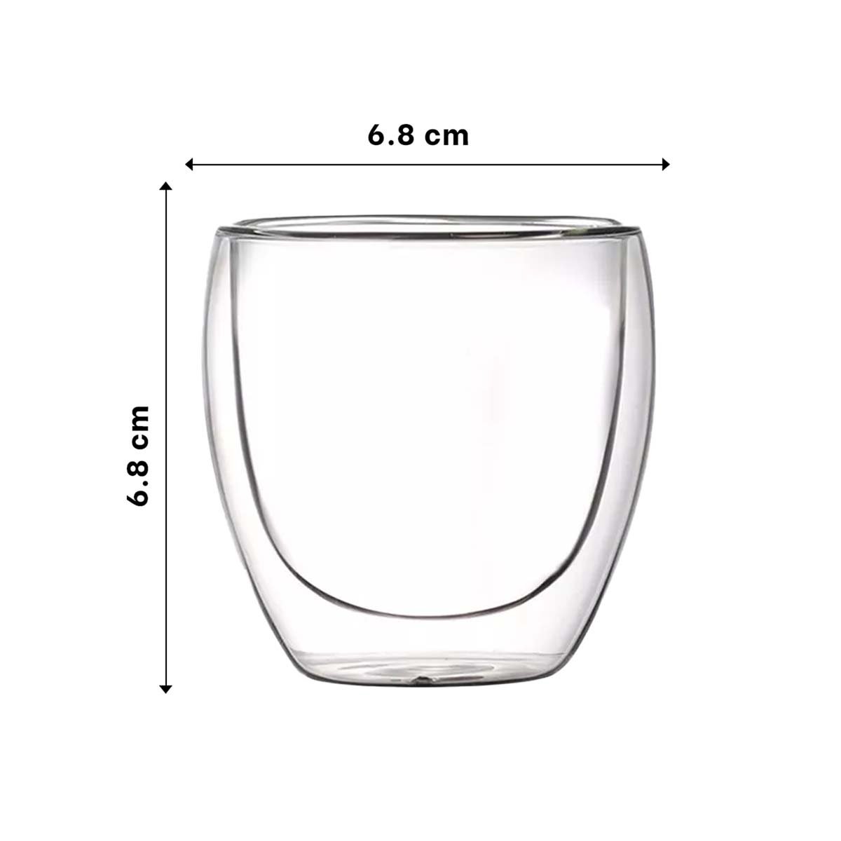 TAZA EN VIDRIO COLOR TRANSPARENTE 100 ML ESTILO ESPRESSO DOBLE CAPA Y+REGALO STICKER - 4