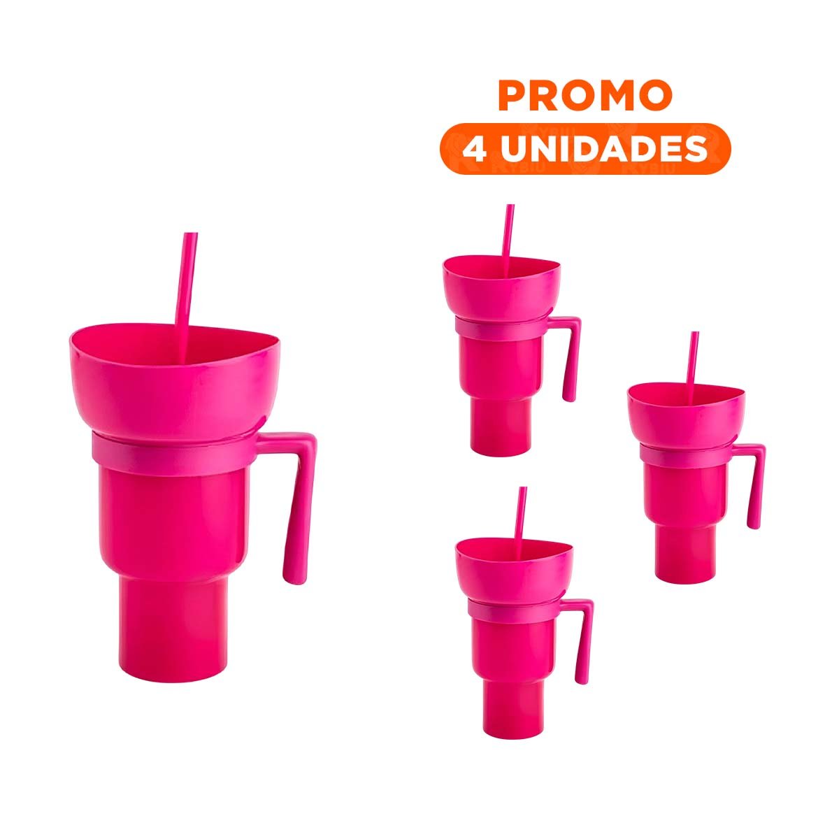 PACK4 CONTENEDOR 2 EN 1 ROSADO EN MATERIAL ABS PARA ESPACIOS DINAMICOS - 1