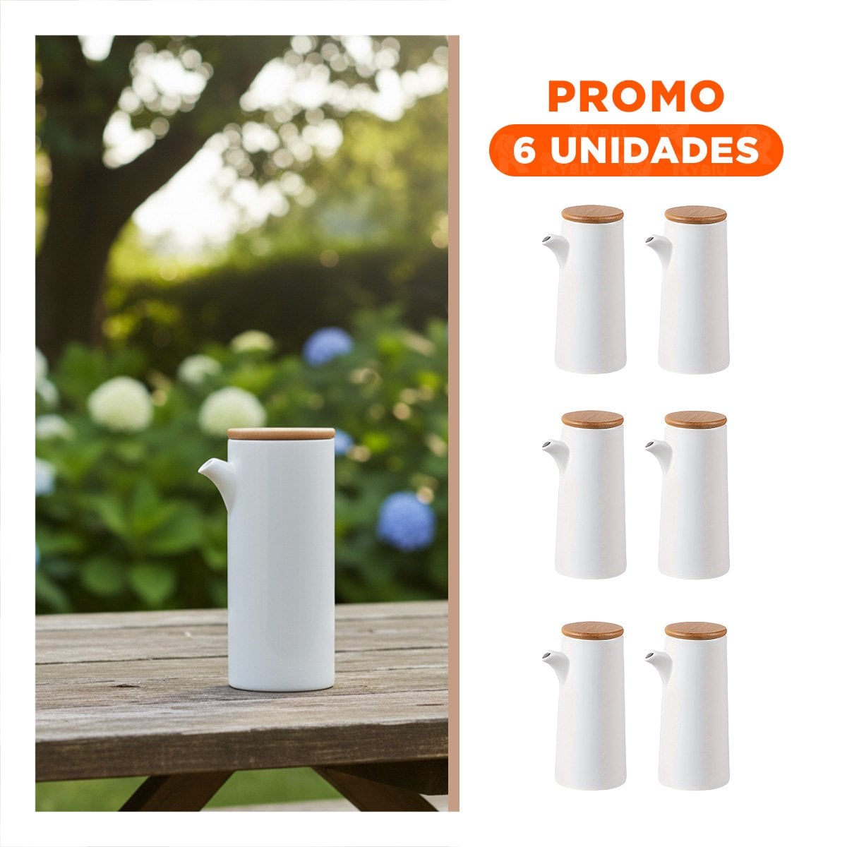 PACK6 ENVASE DE CERAMICA CON TAPA PARA USO DIARIO Y COCINA YREGALO STICKER - 1