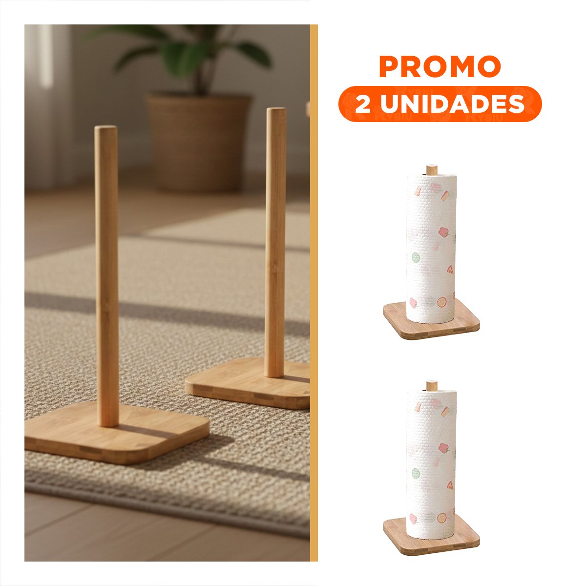 PACK2 SOPORTE MULTIFUNCIONAL VERTICAL CON BASE CUADRADA Y UN PALO YREGALO STICKER - 1