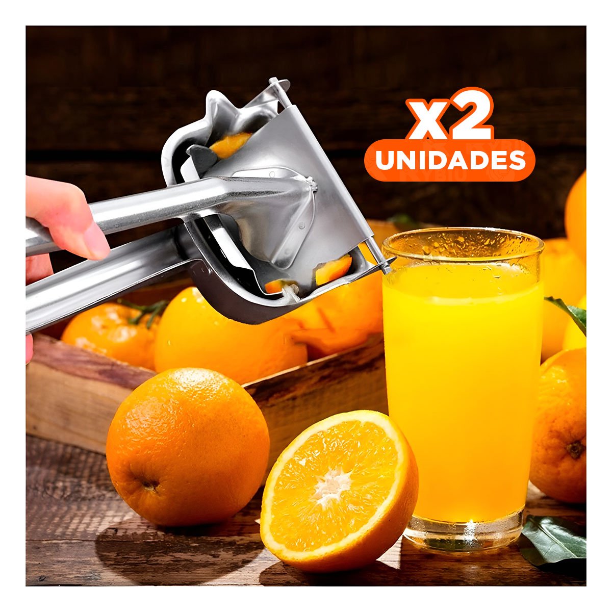 PACK2 UTENSILIO DE NARANJA CON DIMENSIONES EN ACERO INOXIDABLE EN COLOR PLATEADO - 1