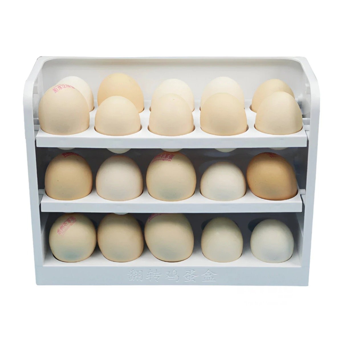 ORGANIZADOR TRES NIVELES BLANCO CON CAPACIDAD PARA 30 HUEVOS Y+LIGAS REGALO - 5