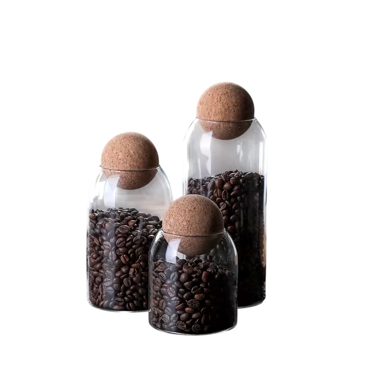 PACK2 ENVASES DE VIDRIO CON TAPA CORCHO ESFERA PARA HOGAR 550ML 750ML 1200ML YREGALO STICKER - 2