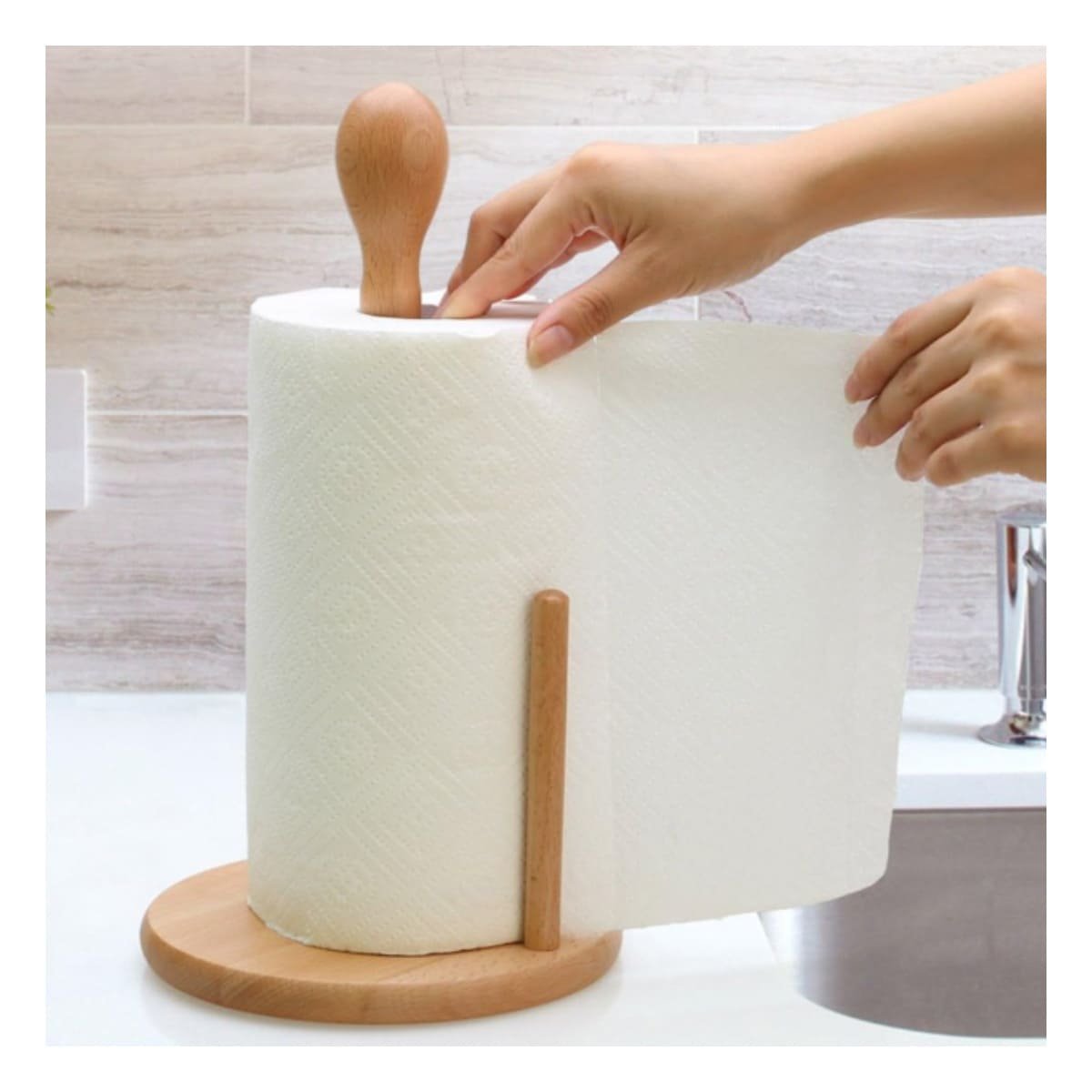 PORTAPAPEL VERTICAL COMPACTO DE MADERA CON BASE ESTABLE Y DOBLE PALO YPOST IT - 3