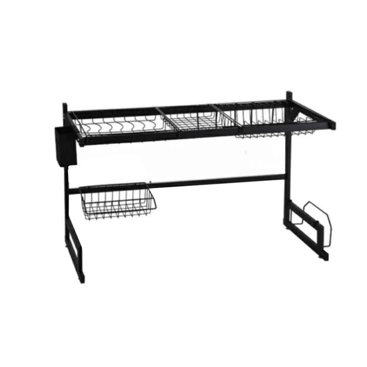 ESCURRIDOR DE PLATOS NEGRO 85CM CON GANCHOS PARA SUS UTENSILIOS Y+LIGAS REGALO - 5