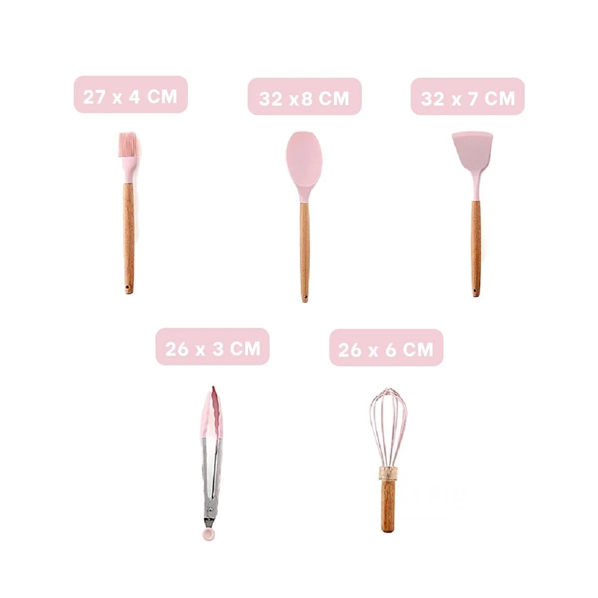 PACK4 CONJUNTO INTEGRAL COLOR ROSADO EN SILICONA CON 12 PIEZAS PARA PREPARACION - 4