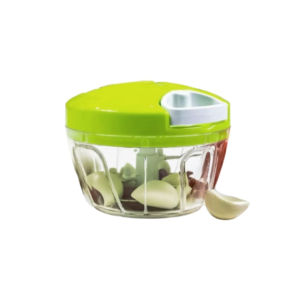 PICATODO COMPACTO DE ACRILICO TRANSPARENTE CON PITA MANUAL Y TAPA VERDE Y+LIGAS REGALO - 5