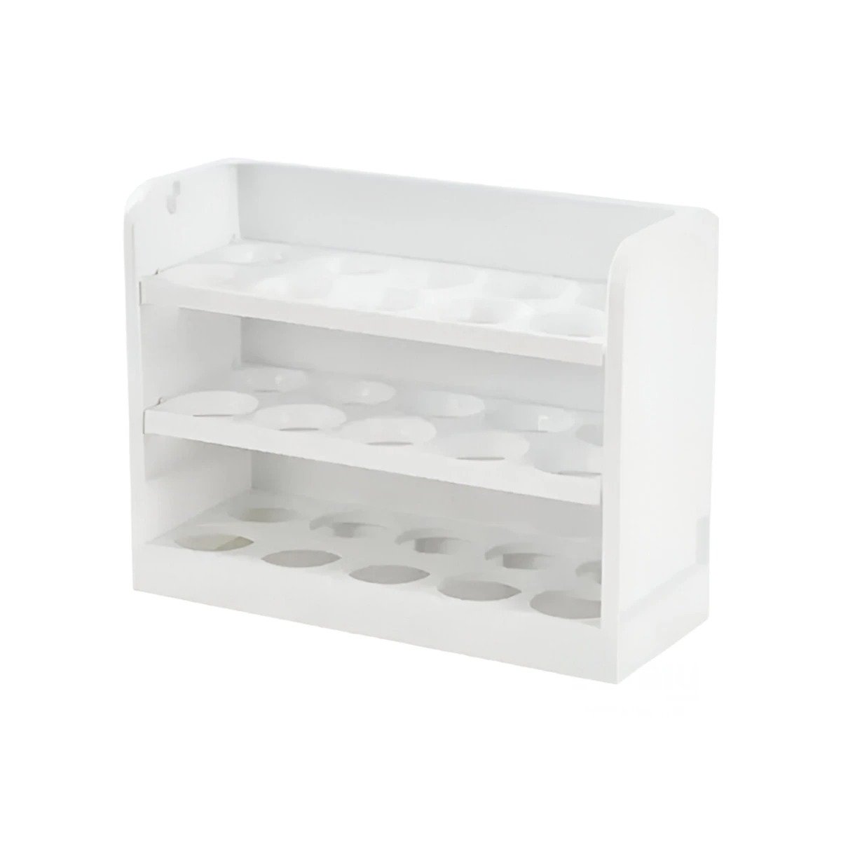 PACK12 CONTENEDOR TRES NIVELES BLANCO PARA 30 HUEVOS EN REFRIGERADOR LIMPIO Y+REGALO STICKER - 2