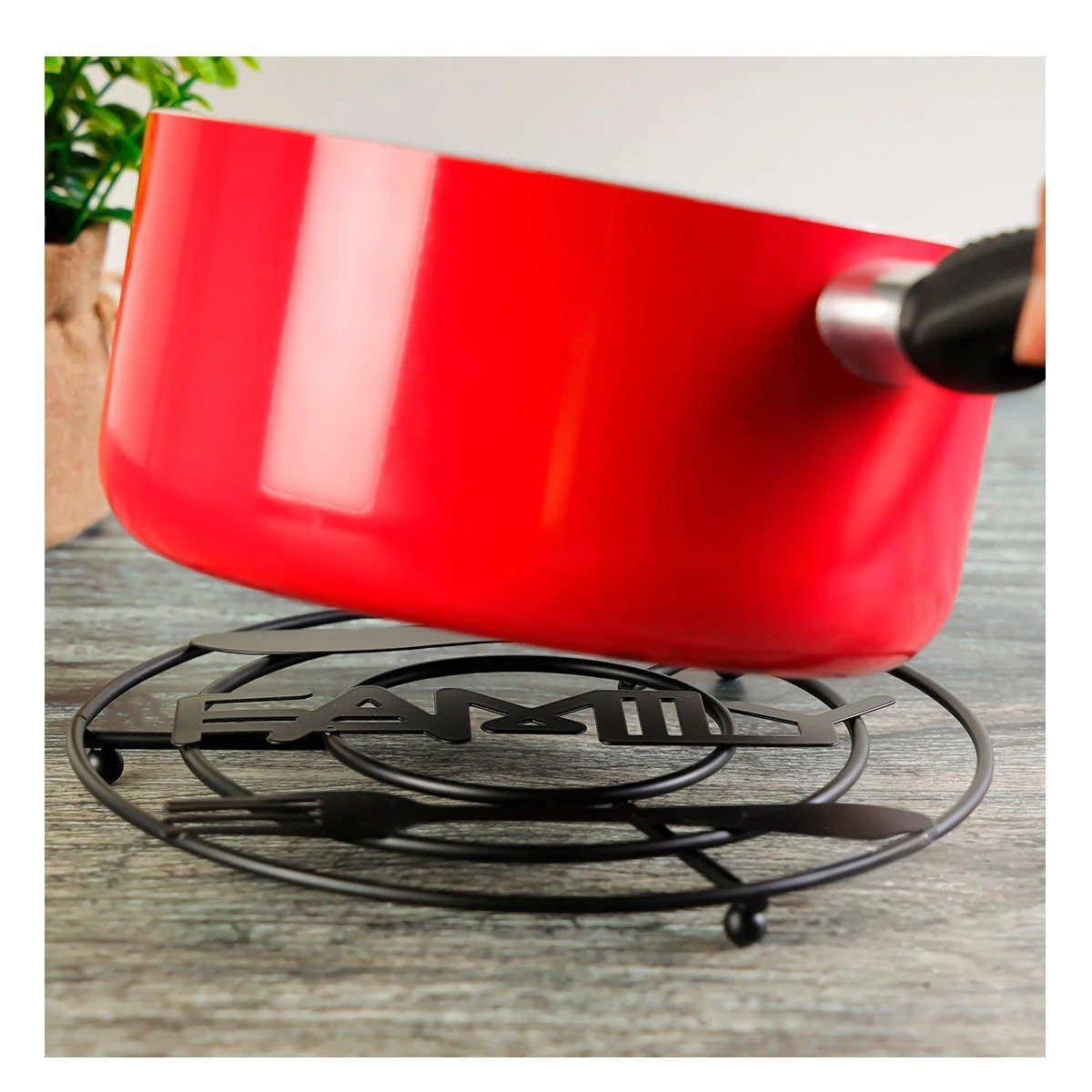 PACK2 REJILLA OLLAS METAL NEGRO COMO SOPORTE AIREADO PARA COCINA MODERNA - 5