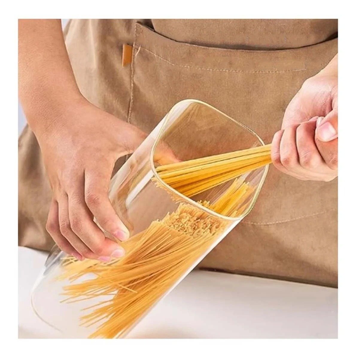 FRASCO DE ACRILICO PARA ORGANIZAR ALIMENTOS TRANSPARENTE 1900ML Y+REGALO STICKER - 5