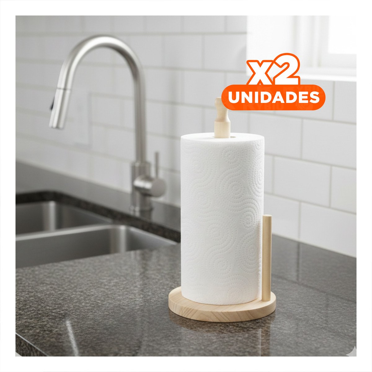 PACK2 SOPORTE PRACTICO DE COCINA VERTICAL CON DOBLE PALO Y BASE ESTABLE YPAPEL REGALO - 1