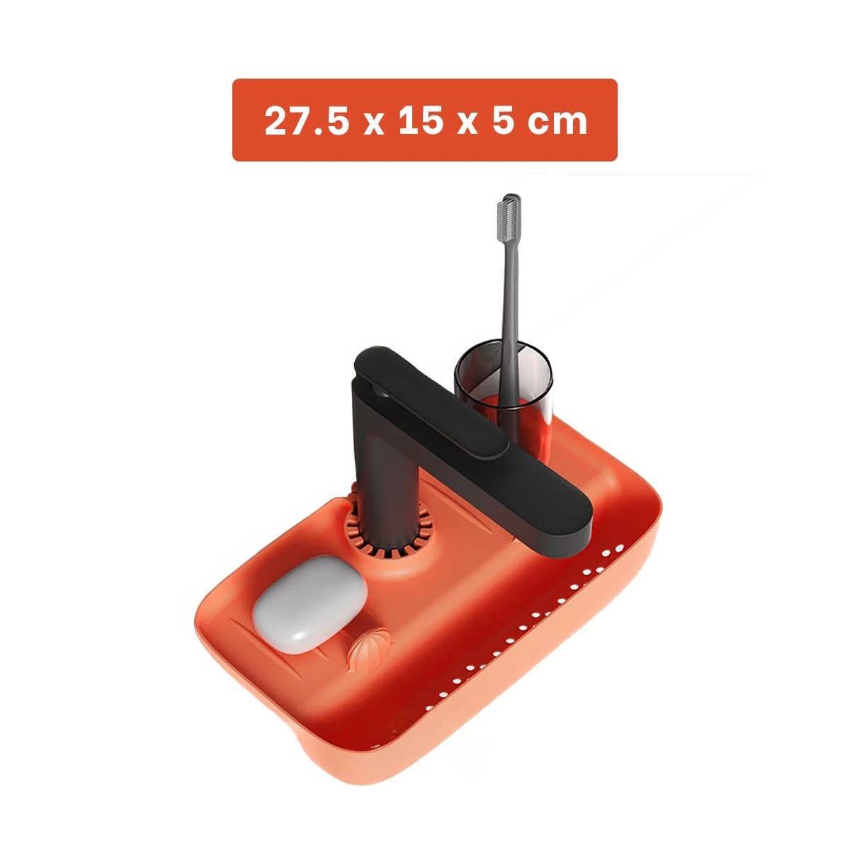 ESCURRIDOR DE SILICONA PARA LAVADERO EN COLOR ANARANJADO PARA COCINA ORGANIZADA - 4