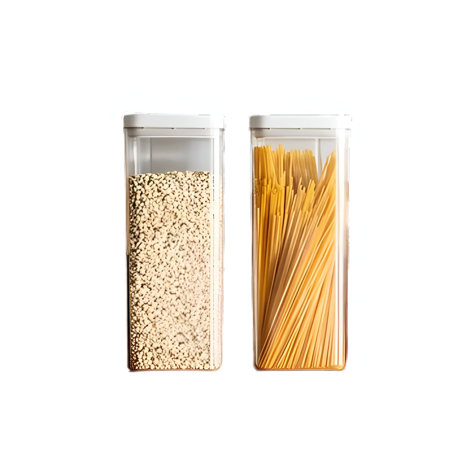 FRASCO ACRILICO ORGANIZADOR COCINA TAPA BLANCA PUNTO PLOMO 1900ML Y+LIGAS REGALO - 5