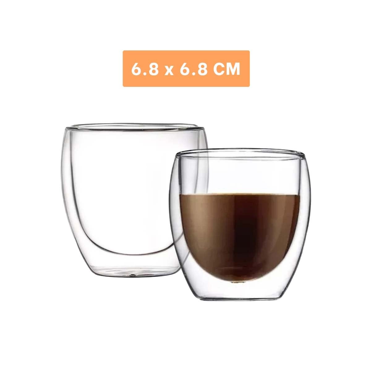 PACK2 COPA FABRICADA EN BOROSILICATO DOBLE CAPA 100 ML ESPRESSO TRANSPARENTE Y+REGALO STICKER - 4