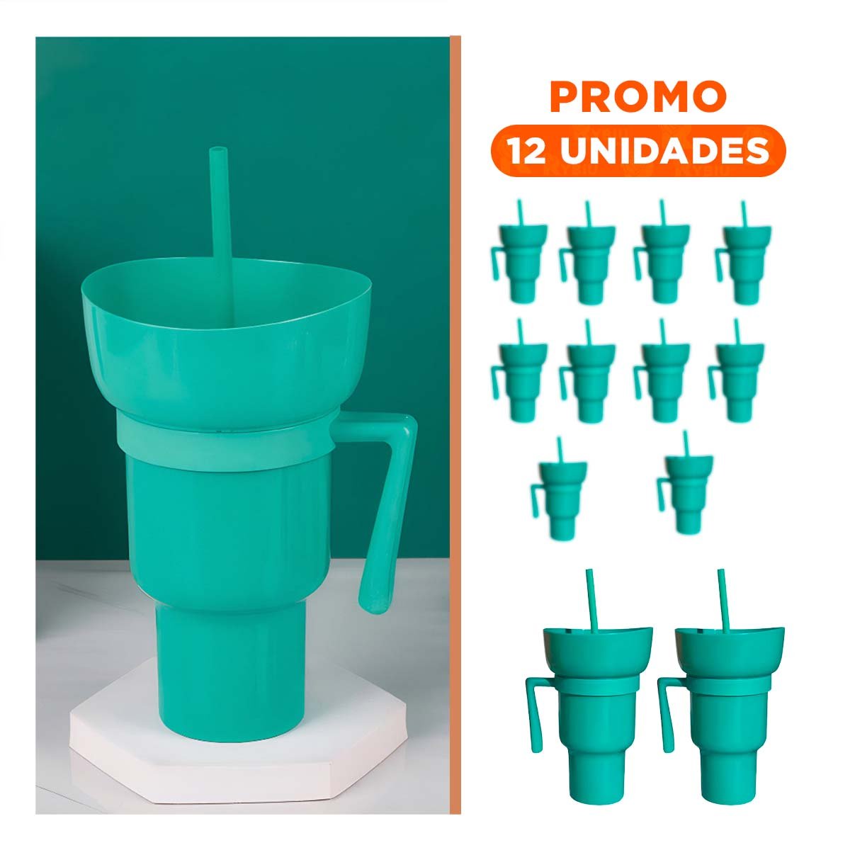 PACK12 RECIPIENTE DE MATERIAL ABS VERDE 2 EN 1 PARA EXPERIENCIA COMODA - 1