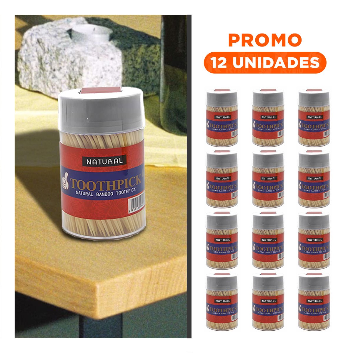 PACK12 CONTENEDOR DE COLOR BLANCO PACK DE 2 PARA MONDADIENTES CON TAPA AJUSTADA - 1