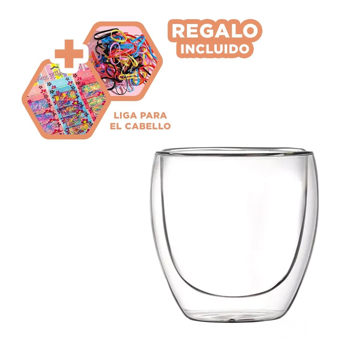 TAZA DOBLE CAPA 100 ML ESPRESSO EN ACABADO TRANSPARENTE DE BOROSILICATO Y+LIGAS REGALO - 2