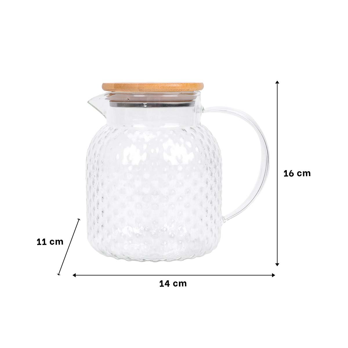 JARRA RESISTENTE CON TAPA DE MADERA PARA USO DIARIO TRANSPARENTE YLIGAS REGALO - 4