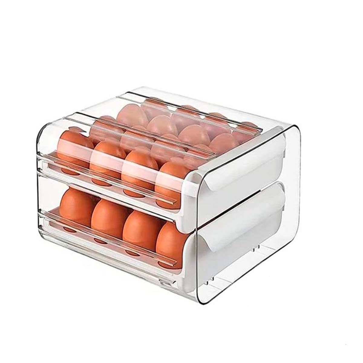 ORGANIZADOR DE COCINA EN DOBLE ACRILICO PARA HUEVOS CON ACABADO COLOR BLANCO Y+LIGAS REGALO - 5