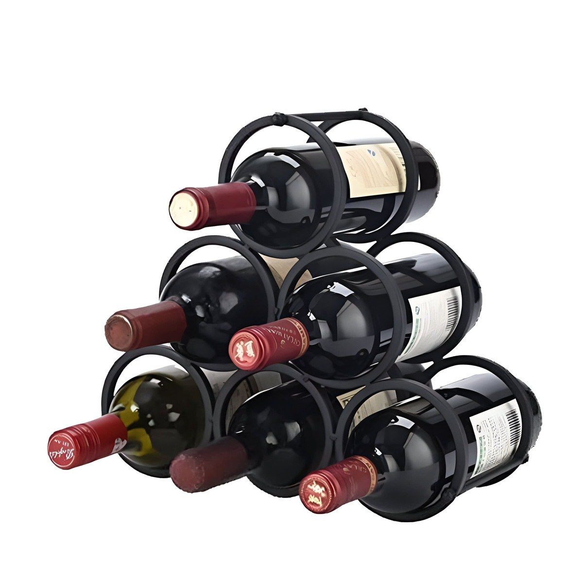 PACK2 REPISA MULTIFUNCIONAL PARA BOTELLAS Y TOMATODOS PARA 6 BOTELLAS NEGRO Y+REGALO STICKER - 2