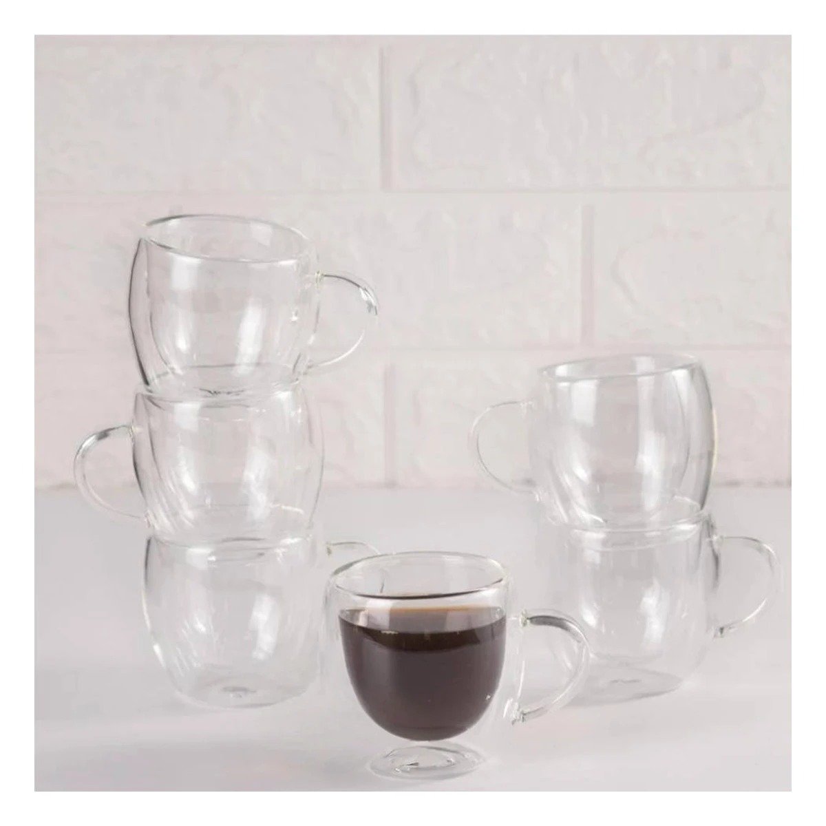 PACK6 VASO ESTRUCTURA DE DIMENSIONES 9X5X5CM TRANSPARENTE VIDRIO DE 250ML Y+PAPEL REGALO - 5