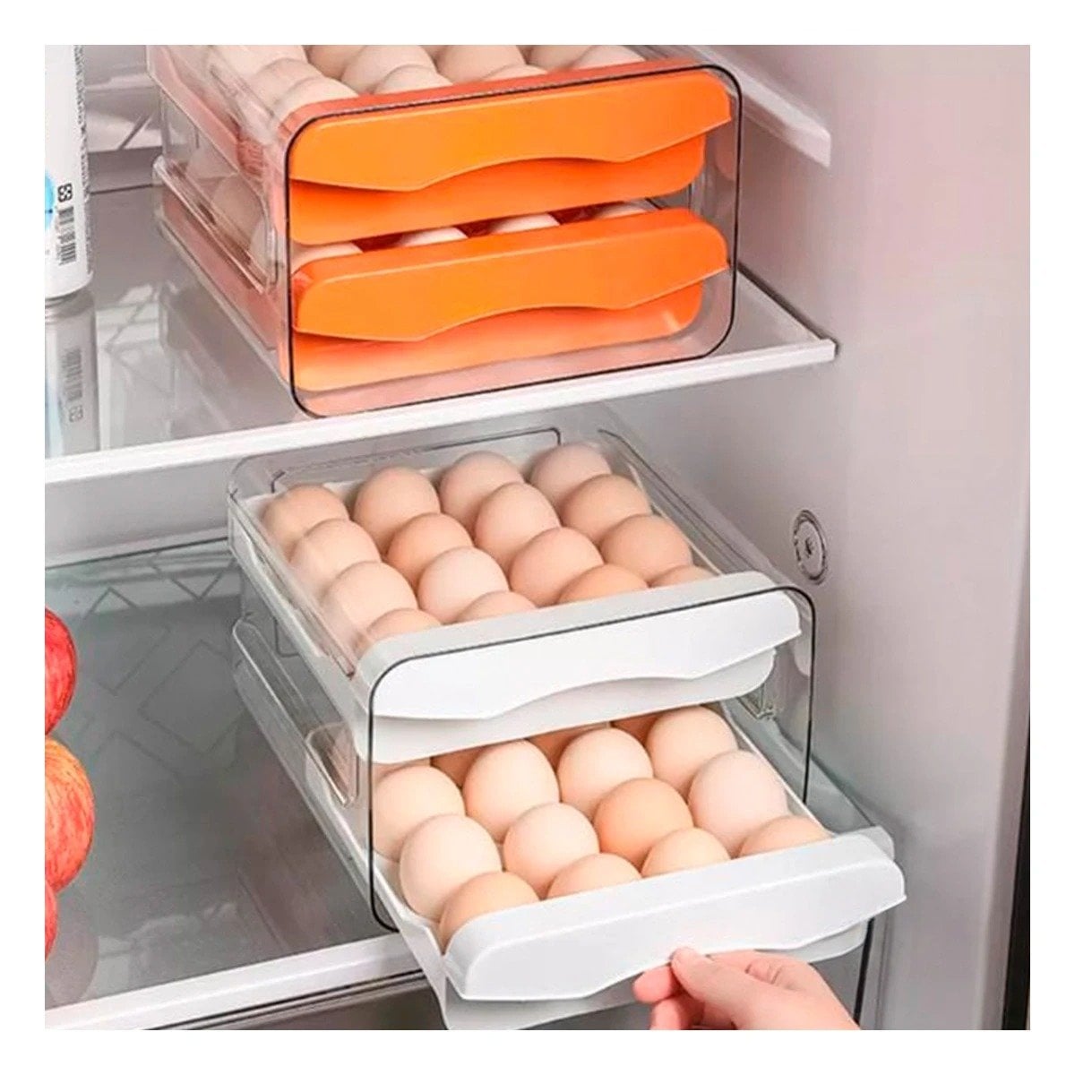 ORGANIZADOR COMPACTO PARA HUEVOS EN COLOR BLANCO FABRICADO EN DOBLE ACRILICO Y+POST IT - 3