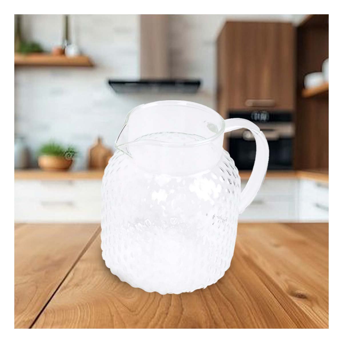 PACK2 RECIPIENTE DE VIDRIO CON TAPA DE MADERA PARA ORGANIZAR LIQUIDOS TRANSPARENTE - 5