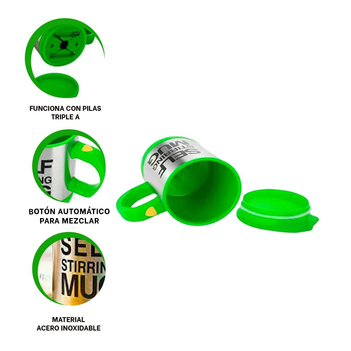 BATIDORA PORTATIL 400 ML CON 2 PILAS AAA PARA COCINA MODERNA VERDE Y+POST IT - 5