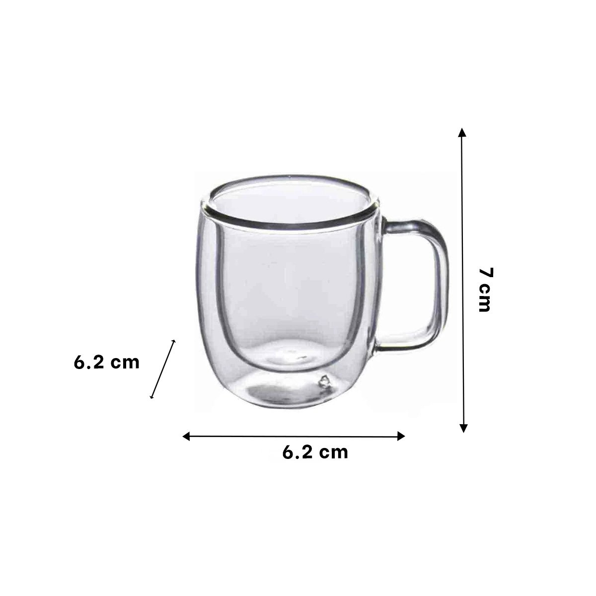 PACK4 COPA 100 ML ESPRESSO DE ASA CUADRADA EN TRANSPARENTE DOBLE CAPA Y+PAPEL REGALO - 4