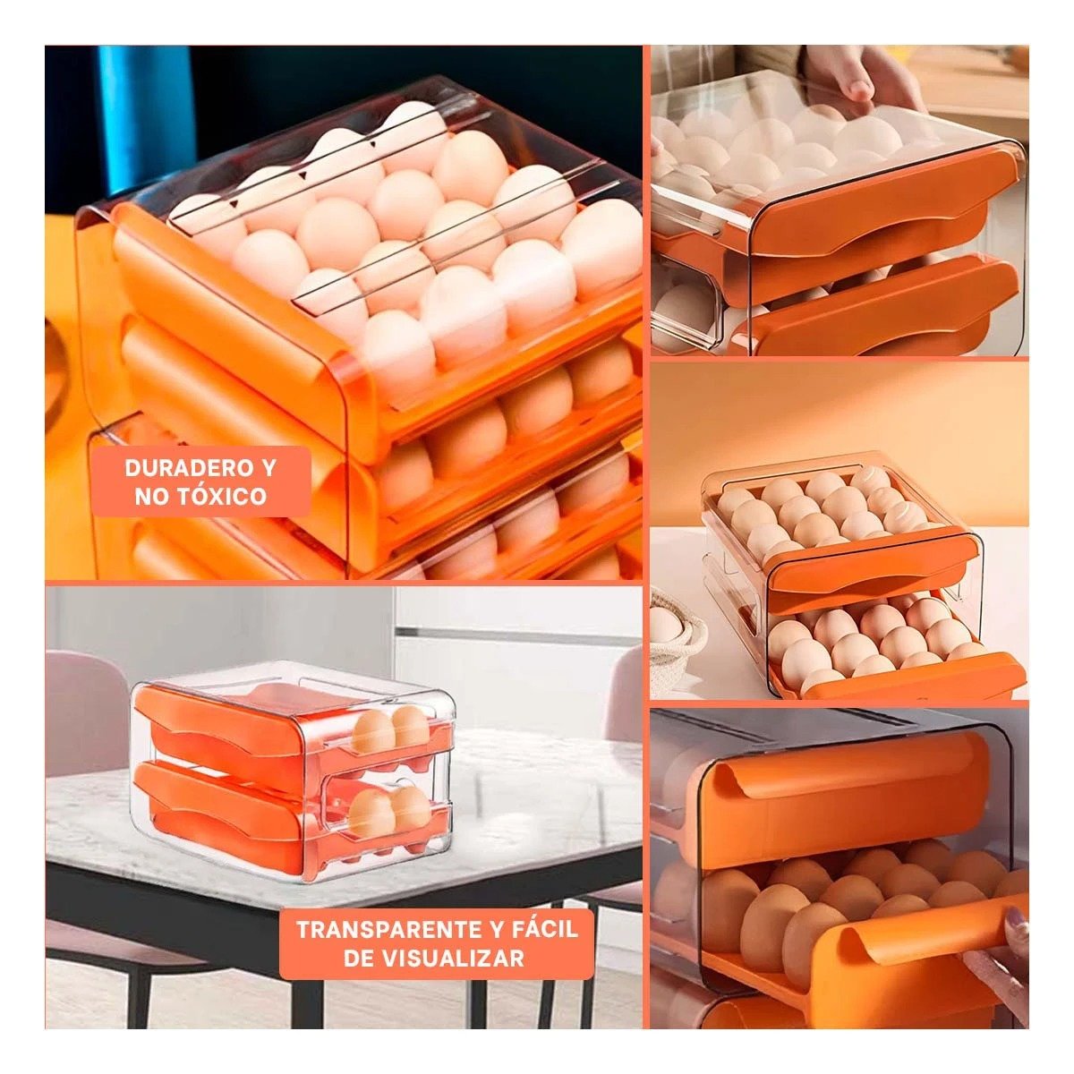 PACK4 SOPORTE FUNCIONAL EN DOBLE ACRILICO CON PRESENTACION EXTERIOR ANARANJADO Y+REGALO STICKER - 2