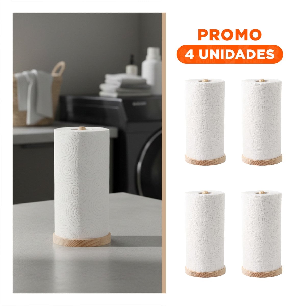 PACK4 SOPORTE COMPACTO VERTICAL DE MADERA CON UN PALO Y BASE FIRME - 1