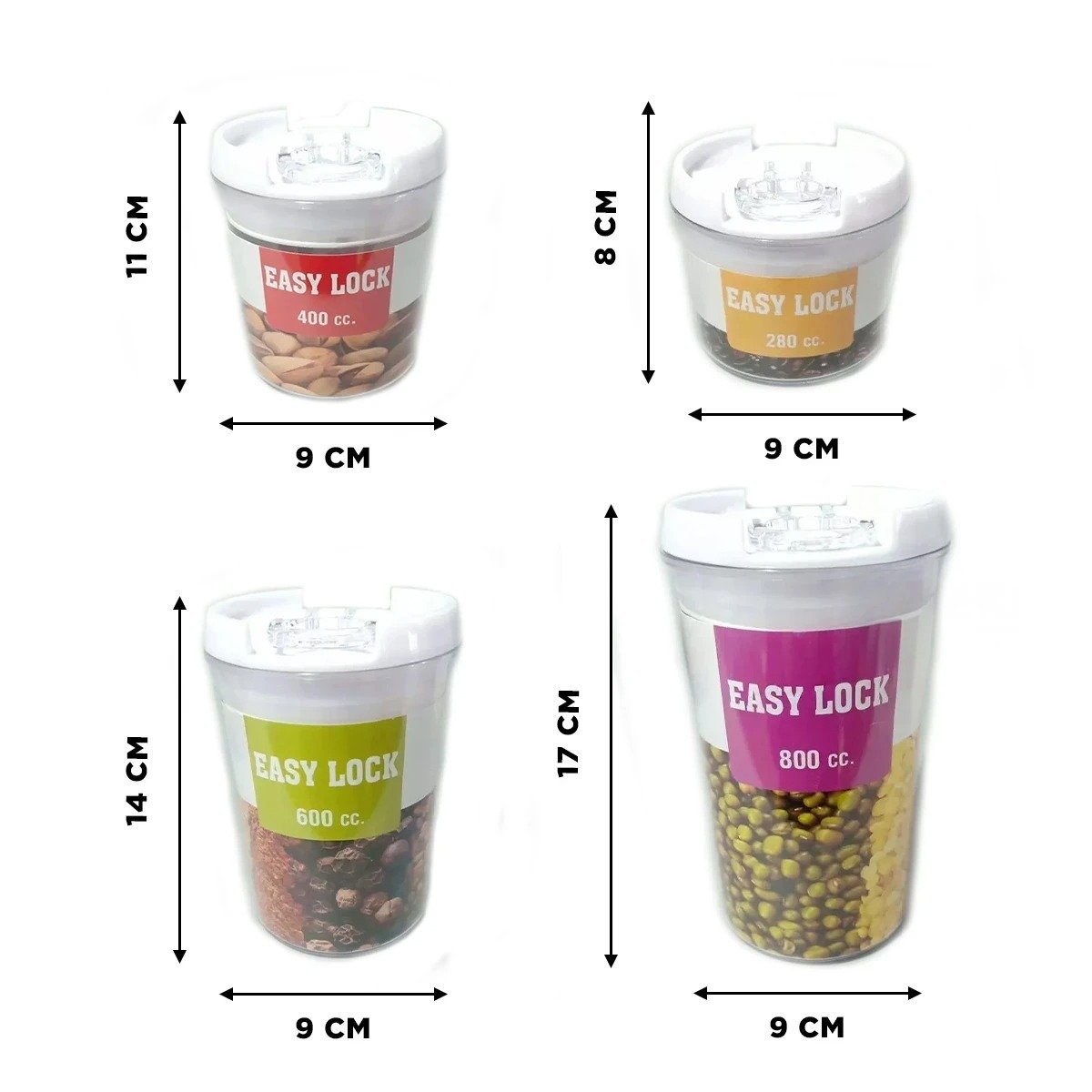 PACK12 KIT FUNCIONAL 4 PIEZAS EN ACRILICO CON TAPA DE PLASTICO PARA USO DIARIO Y+REGALO STICKER - 4