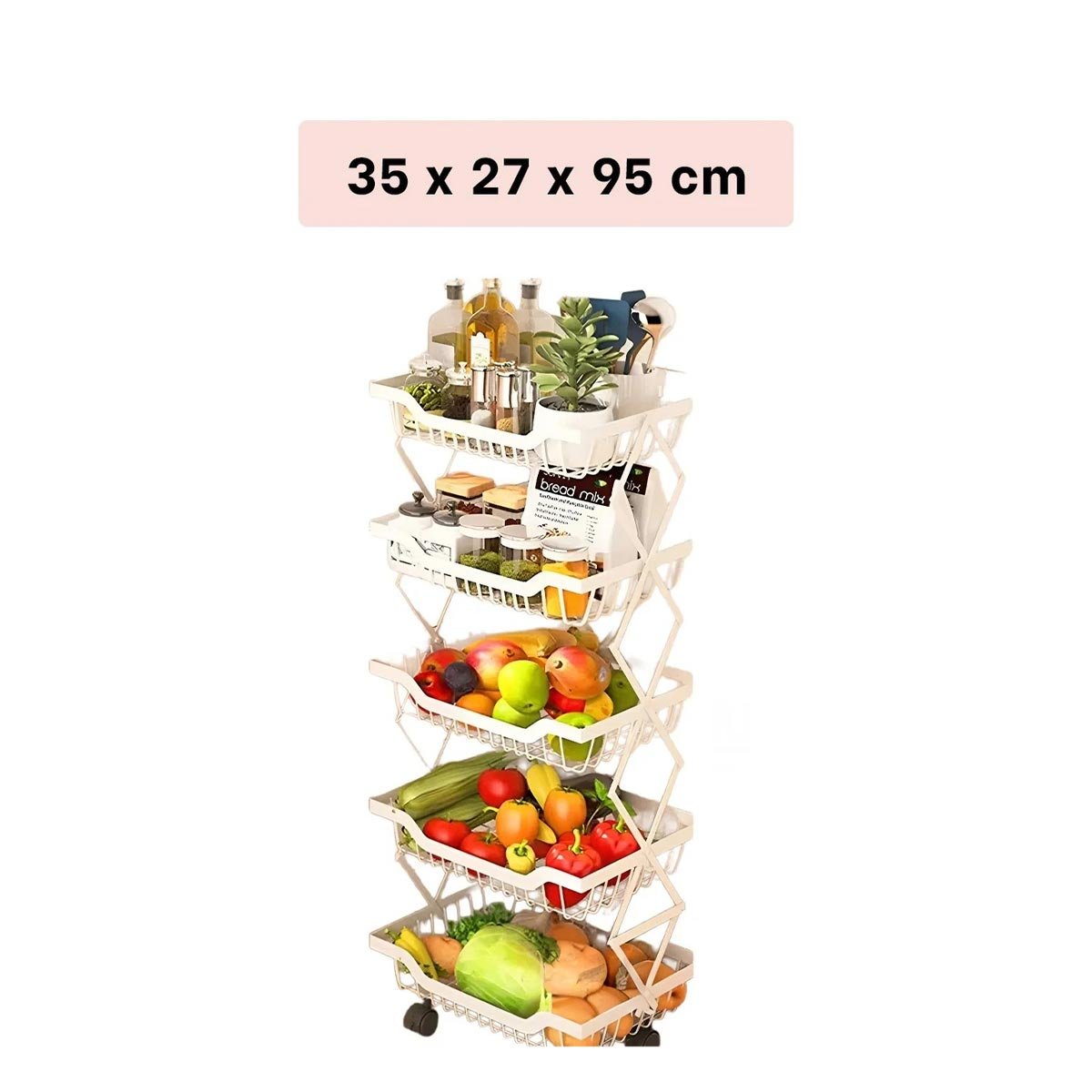 PACK2 REPISA EN ACERO INOXIDABLE DE 5 PISOS COLOR BLANCO PARA COCINA Y+PAPEL REGALO - 4