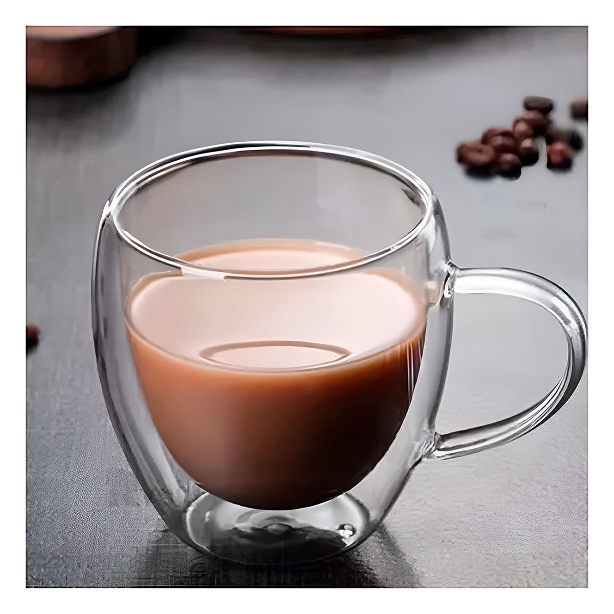 PACK12 VASO 100 ML ESPRESSO DE ASA CIRCULAR EN TRANSPARENTE DOBLE CAPA Y+REGALO STICKER - 3