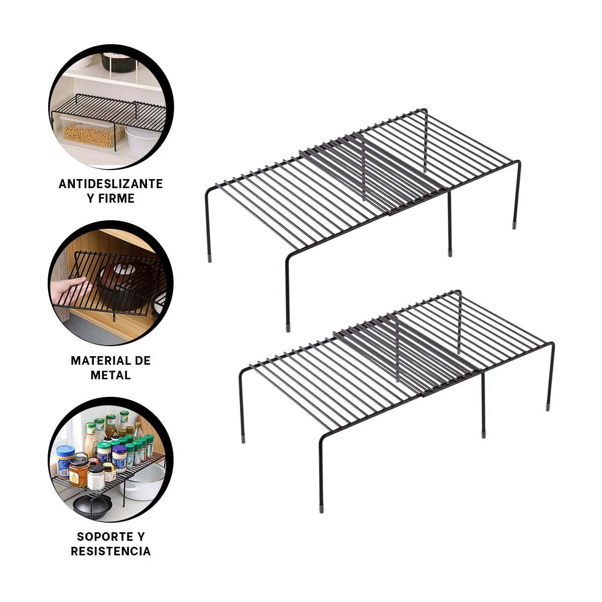 REJILLA ORGANIZADORA NEGRO CON 6 PATAS METALICAS Y FORMATO EXPANDIBLE Y+POST IT - 5
