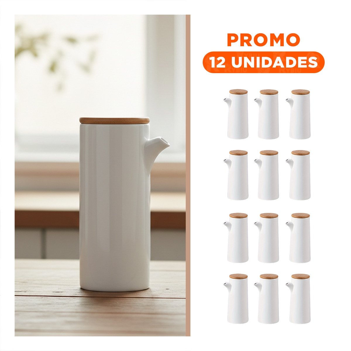 PACK12 ENVASE DE CERAMICA CON TAPA QUE PERMITE ALMACENAR INGREDIENTES - 1
