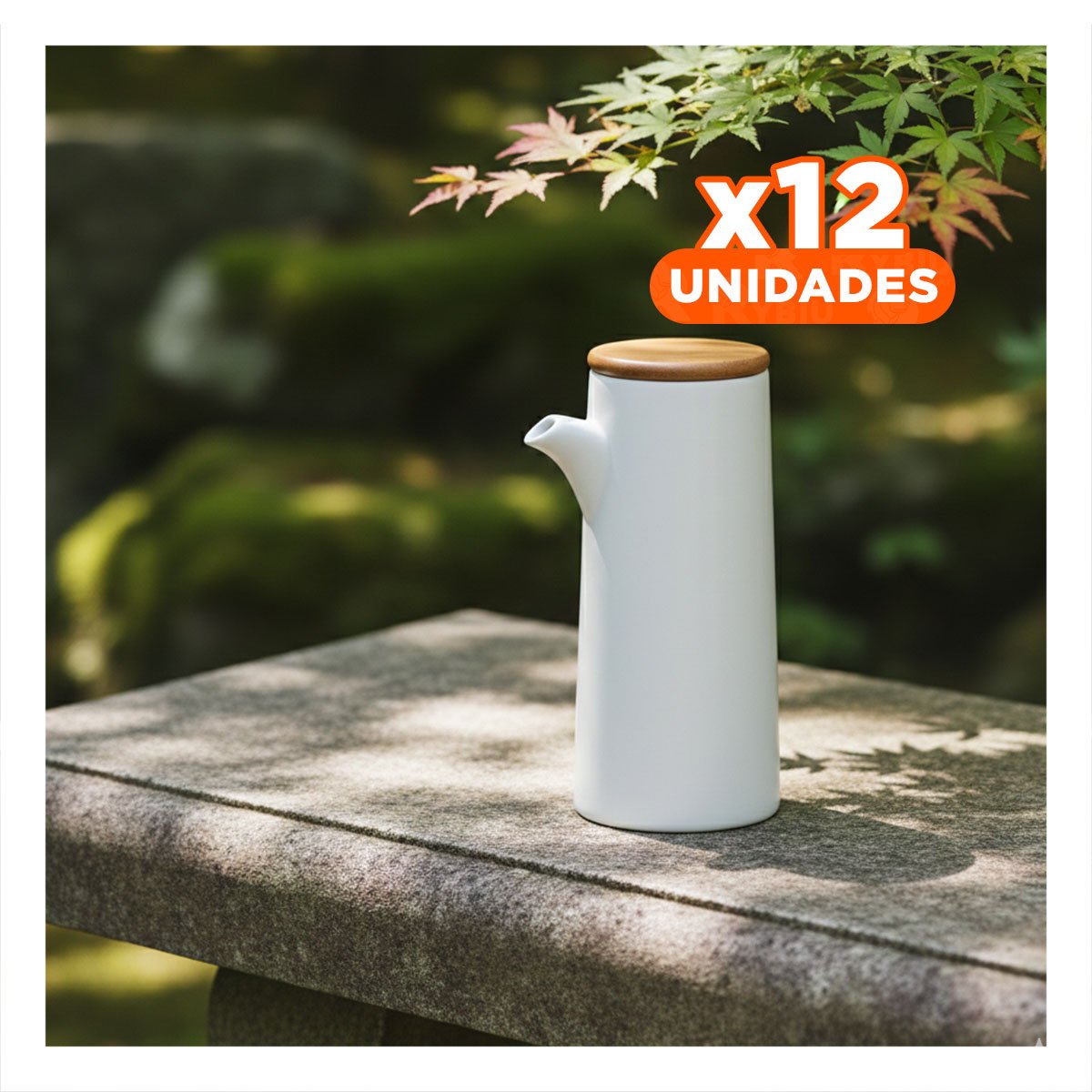PACK12 CONTENEDOR DE LIQUIDOS DE CERAMICA CON TAPA QUE FACILITA SERVIR YREGALO STICKER - 1