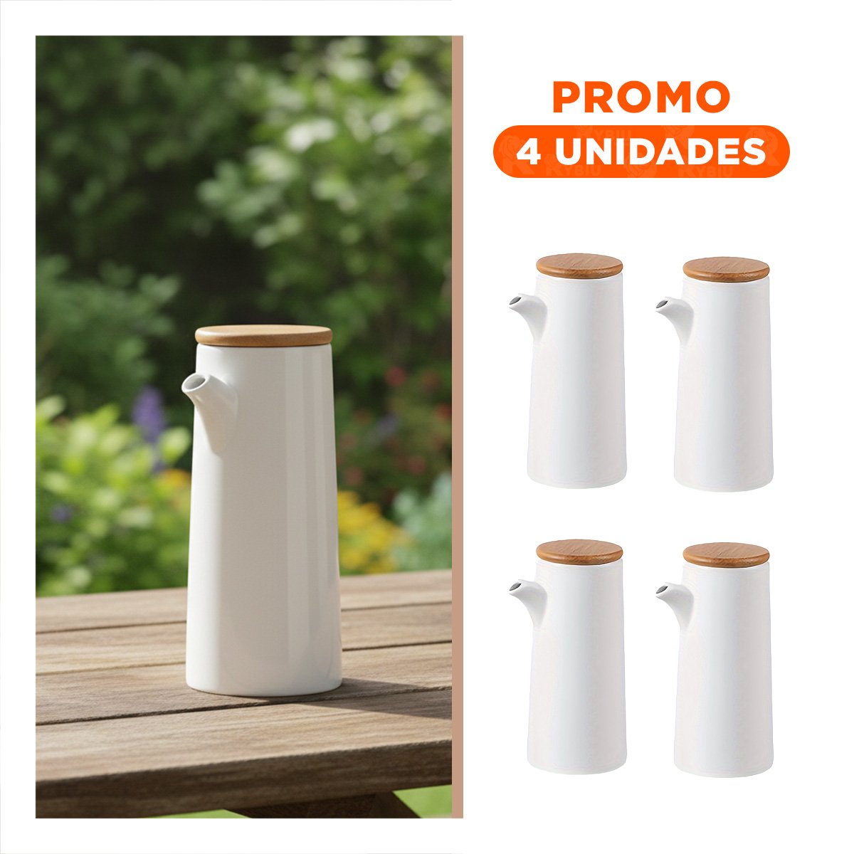 PACK4 DISPENSADOR DE CERAMICA CON TAPA QUE FACILITA SERVIR LIQUIDOS - 1