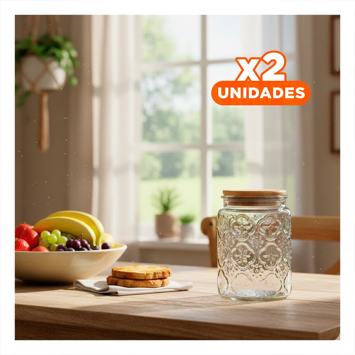 PACK2 BOTELLA DE VIDRIO CON TAPA PARA GUARDAR LIQUIDOS Y DULCES YPAPEL REGALO - 1