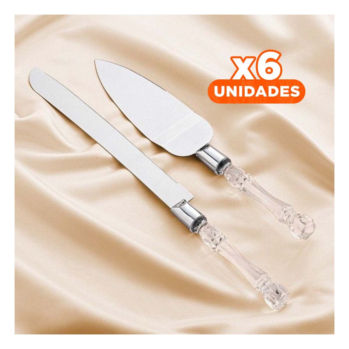 PACK6 SET PROFESIONAL DE PASTELERIA CON ESPATULA PLATEADO - 1