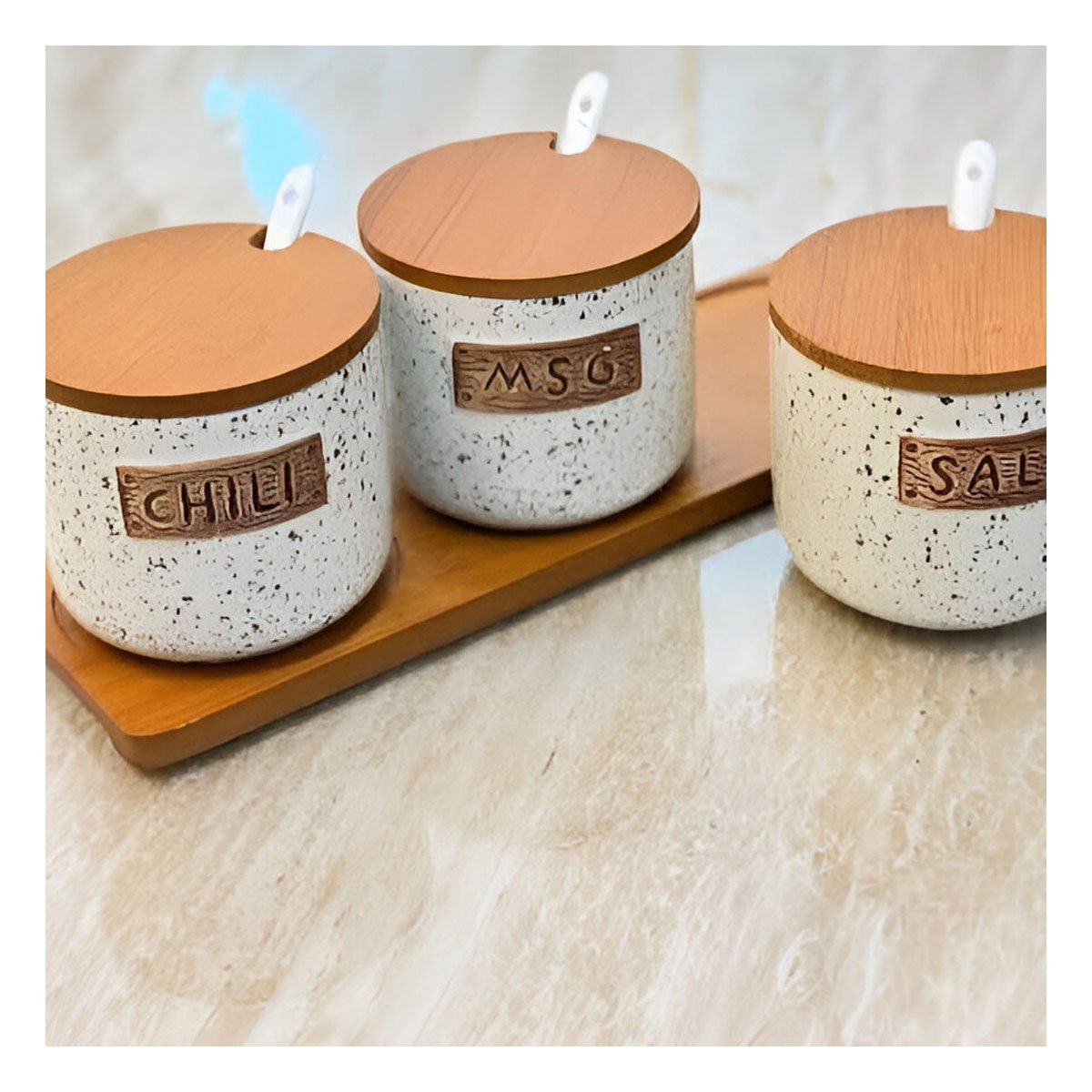 TABLA DE CONTENEDORES CON TAPA Y CUCHARAS PARA USO DIARIO EN COCINA YREGALO STICKER - 5