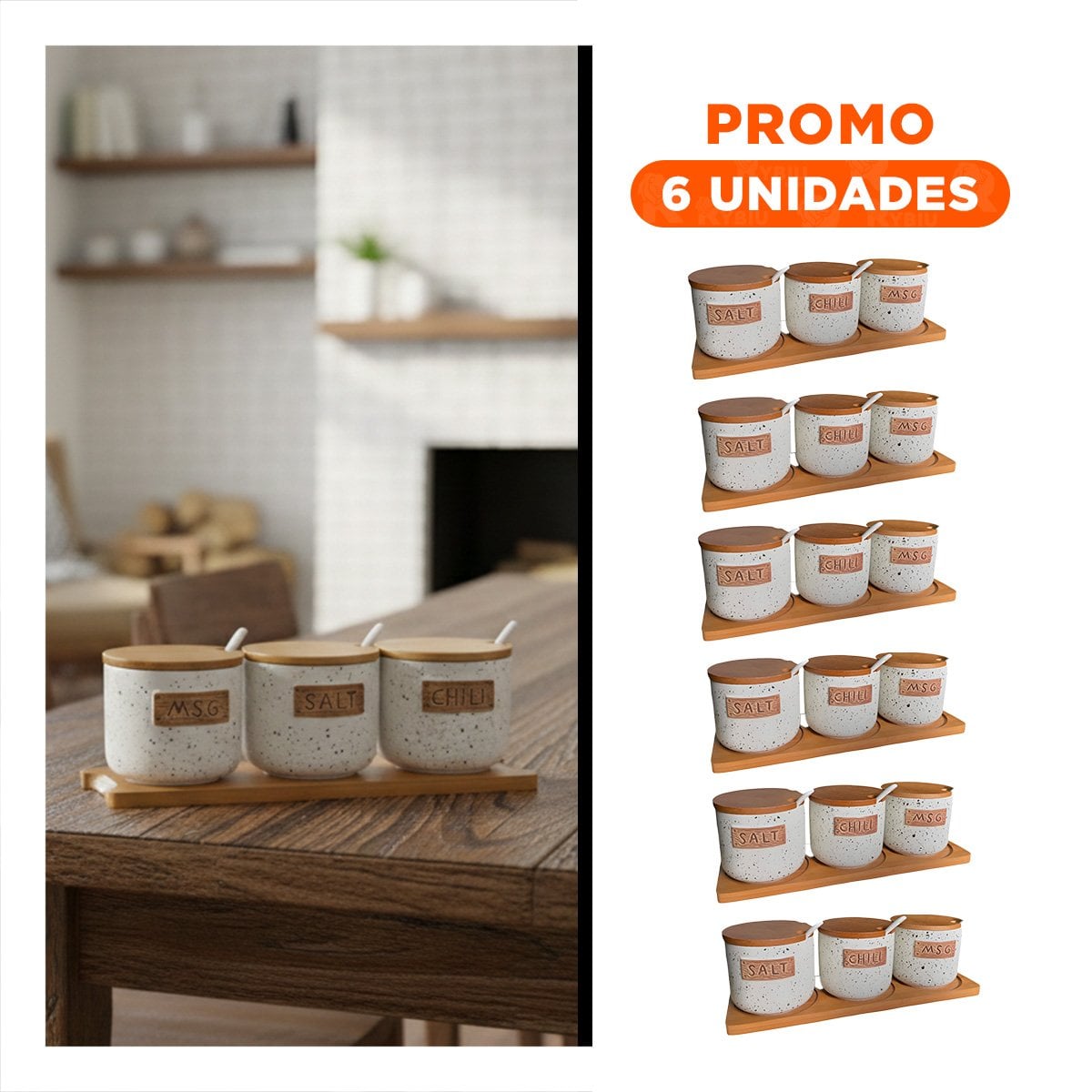 PACK6 PLATAFORMA DE CONTENEDORES CON TAPA Y CUCHARAS QUE PERMITE ACCESO RÁPIDO YREGALO STICKER - 1