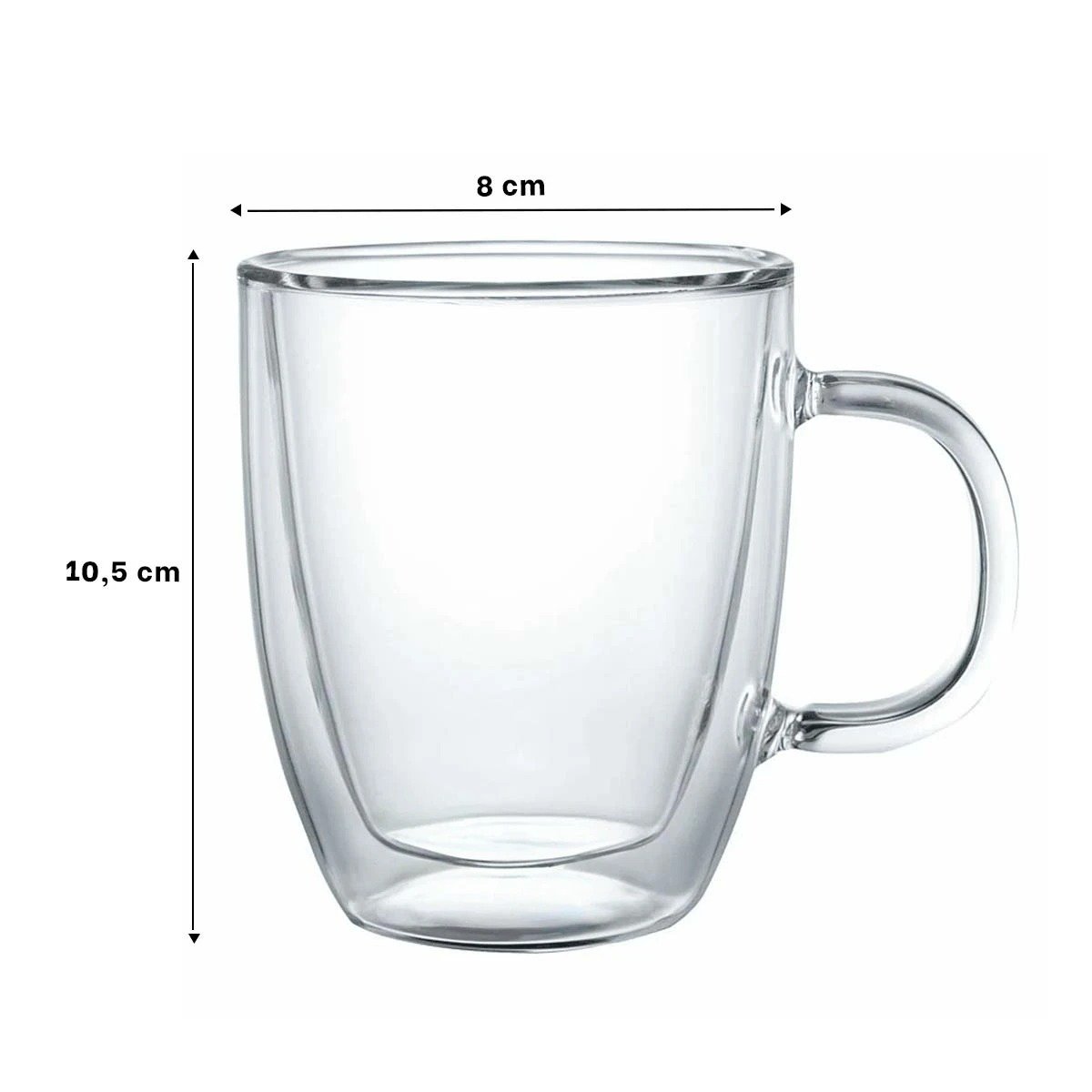 PACK6 JARRO VIDRIO TRANSPARENTE 300 MILILITROS FORMATO DOBLE CAPA Y+REGALO STICKER - 4