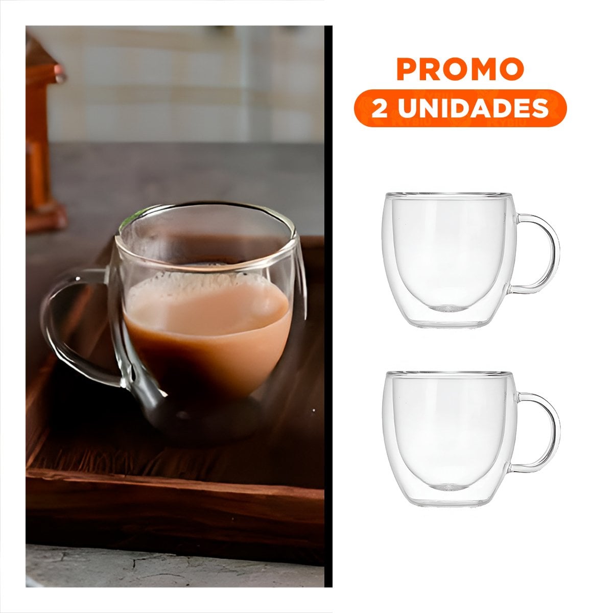 PACK2 COPA LINEA VERTICAL DE 250ML VIDRIO DE DIMENSIONES 9X5X5CM TRANSPARENTE Y+REGALO STICKER - 1