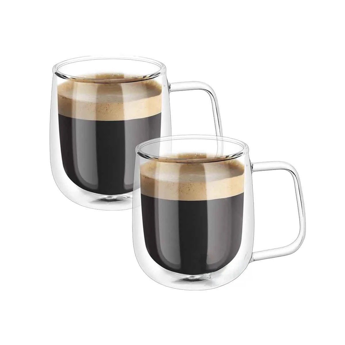 TAZA CON ASA CUADRADA ESPRESSO 100 ML DOBLE CAPA TRANSPARENTE Y+LIGAS REGALO - 5