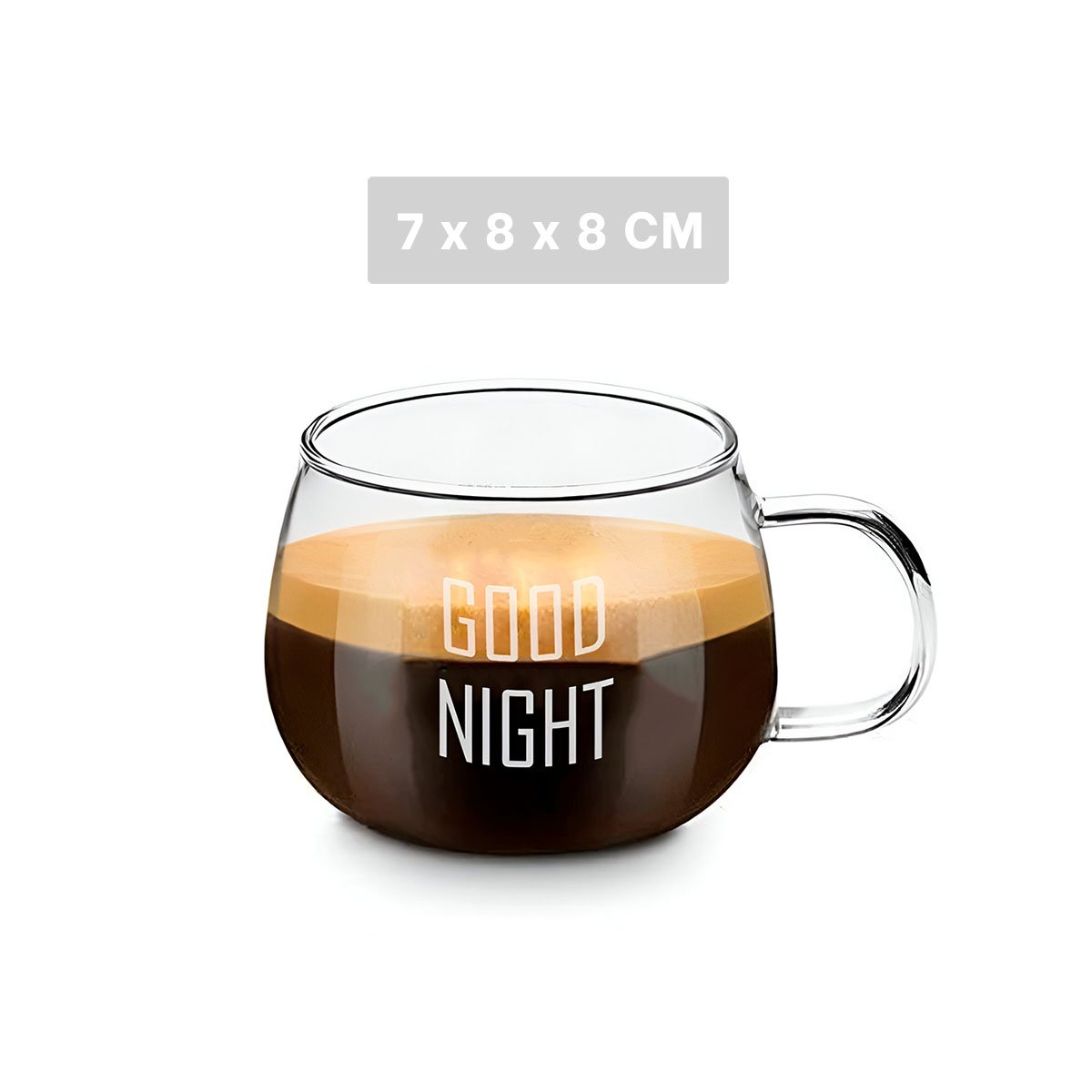 TAZA CON FRASE GOOD NIGHT EN VIDRIO TRANSPARENTE 350 ML MODERNA Y+POST IT - 4