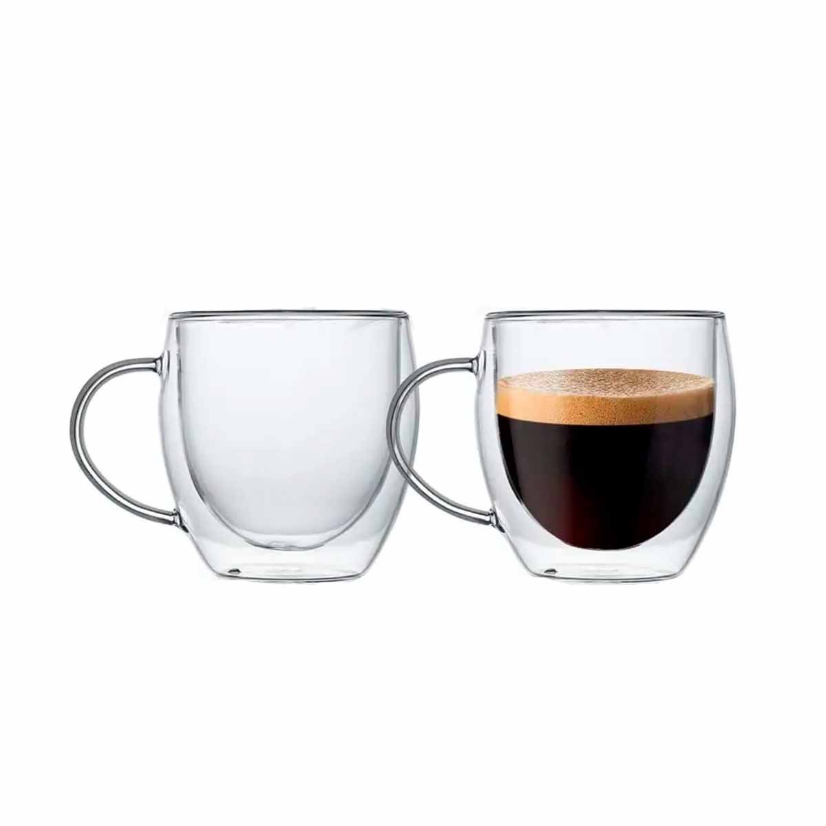 TAZA CON ASA CIRCULAR ESPRESSO 100 ML DOBLE CAPA TRANSPARENTE Y+LIGAS REGALO - 5