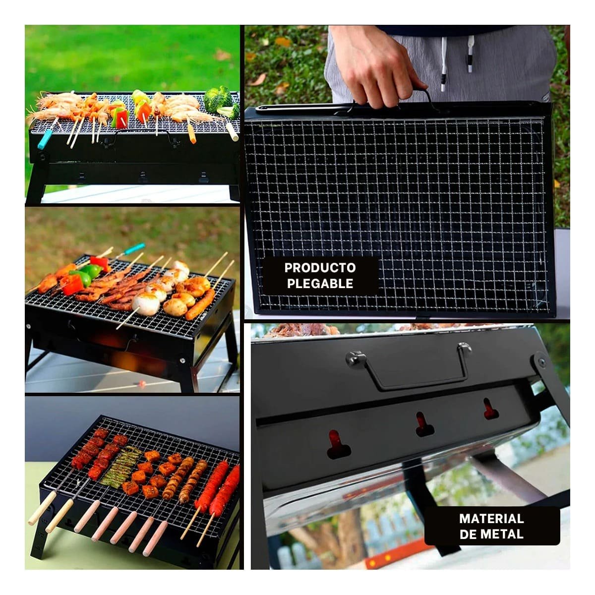 PARRILLA DOMESTICA EN COLOR DE METAL A CARBON PORTATIL FUNCIONAL Y+POST IT - 2