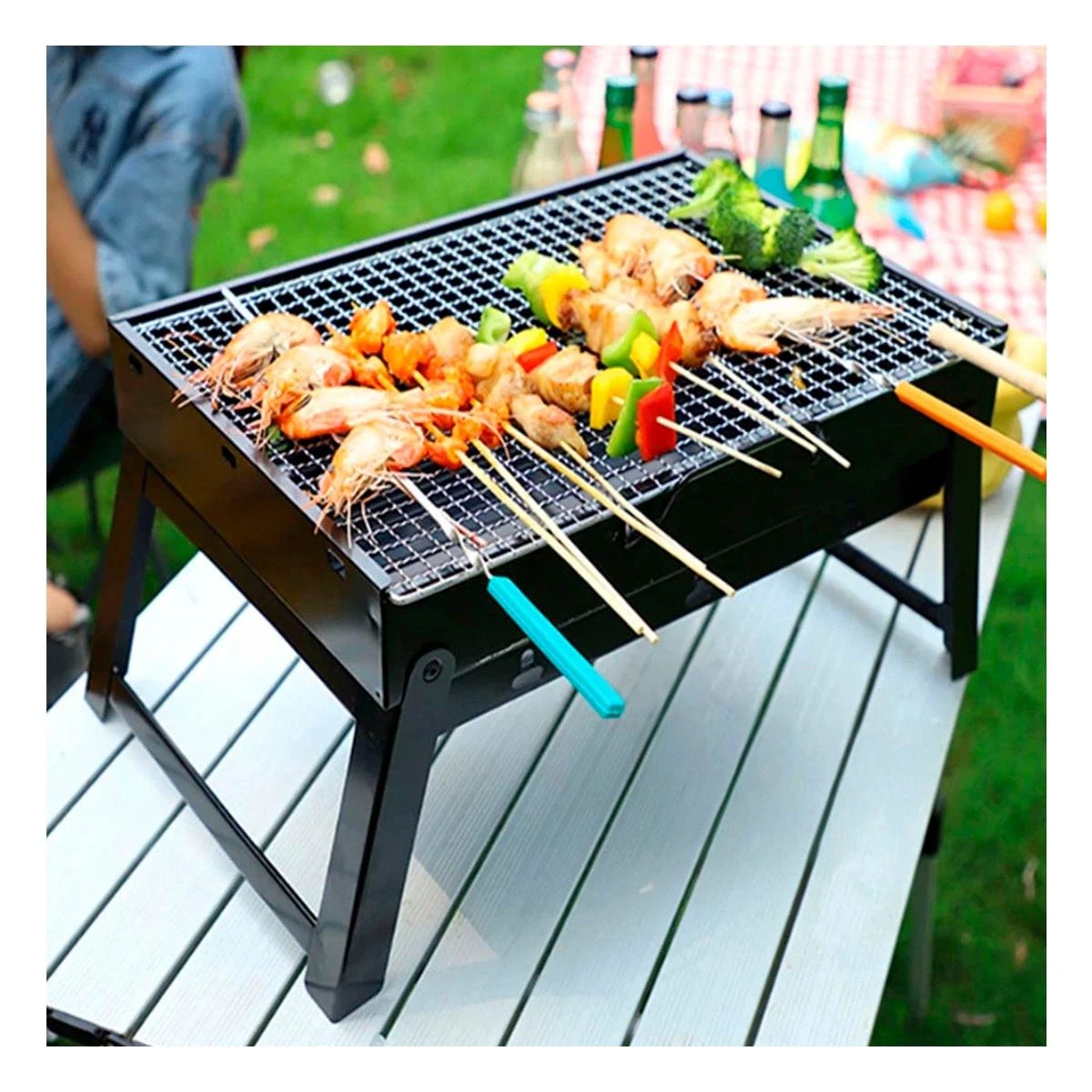PARRILLA DOMESTICA EN COLOR DE METAL A CARBON PORTATIL FUNCIONAL Y+POST IT - 3