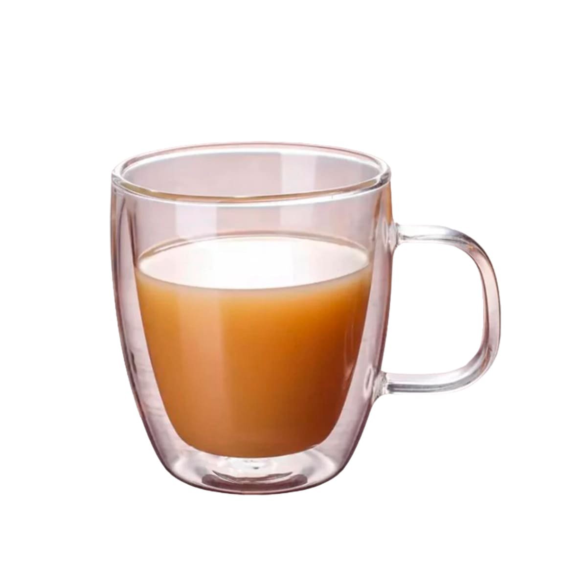 PACK2 VASO 320 MILILITROS DE VIDRIO TRANSPARENTE CON FORMA DOBLE CAPA Y+REGALO STICKER - 2